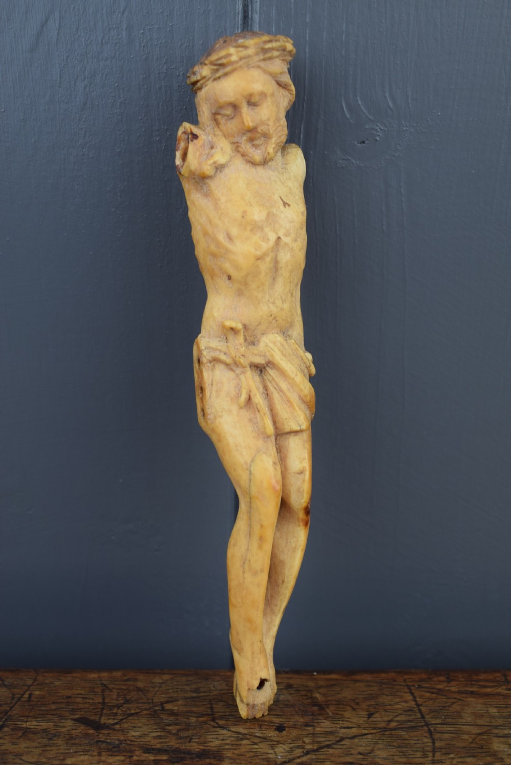 Antique carved ivory Corpus Christi, 16th / 17th century  View II