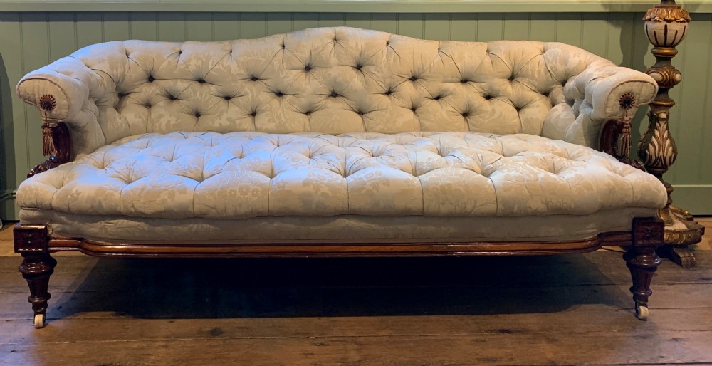 Superb quality Victorian walnut button back sofa View III