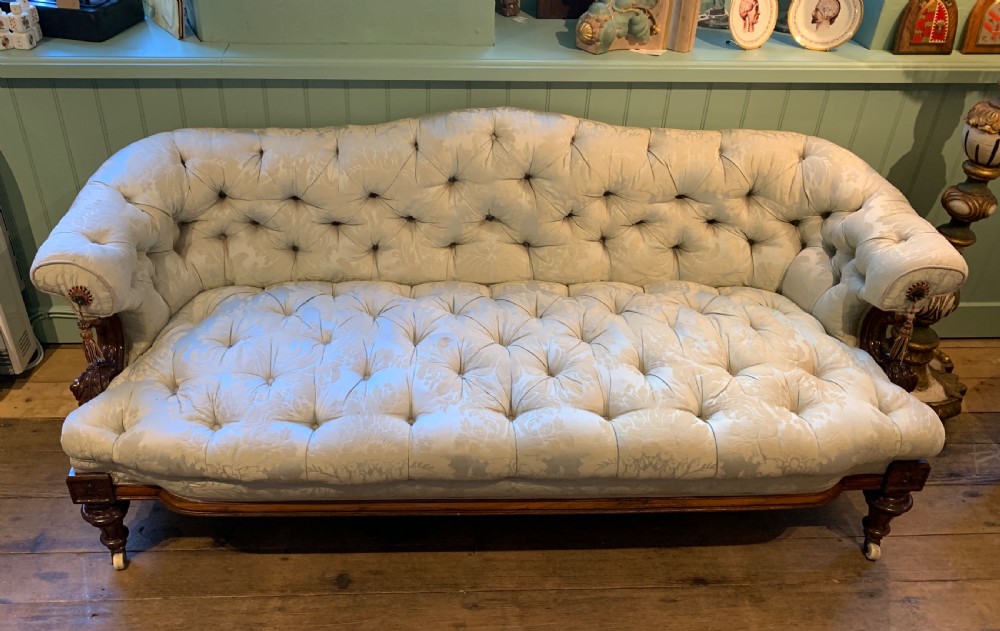 Superb quality Victorian walnut button back sofa View VIII