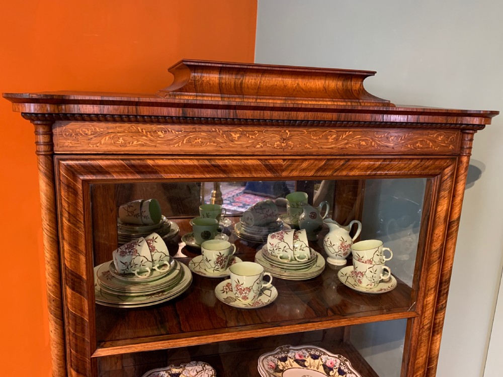 Exceptional Quality Inlaid Rosewood Display Cabinet  View IV