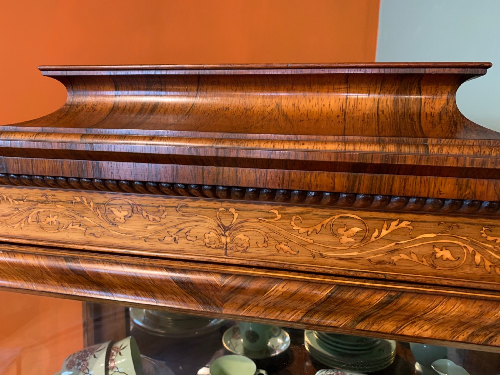Exceptional Quality Inlaid Rosewood Display Cabinet  View V