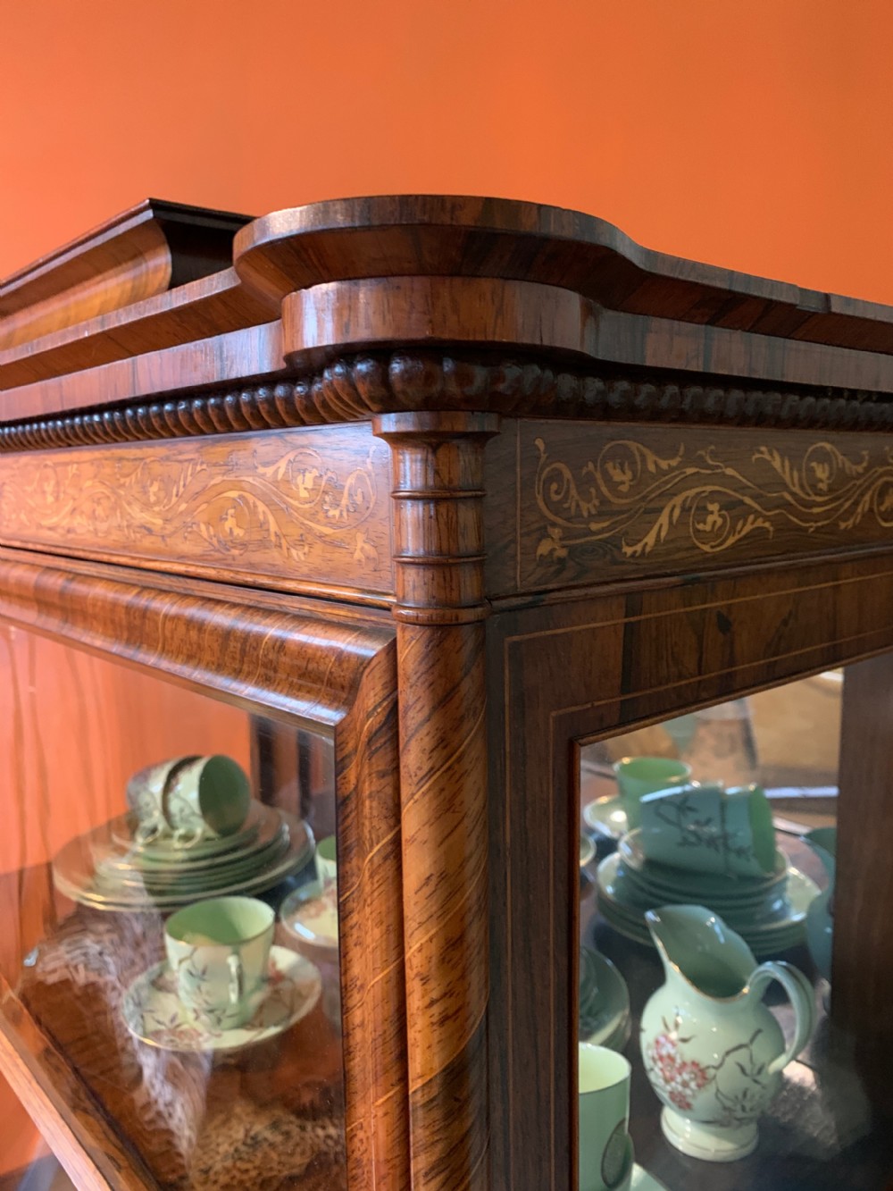 Exceptional Quality Inlaid Rosewood Display Cabinet  View VI