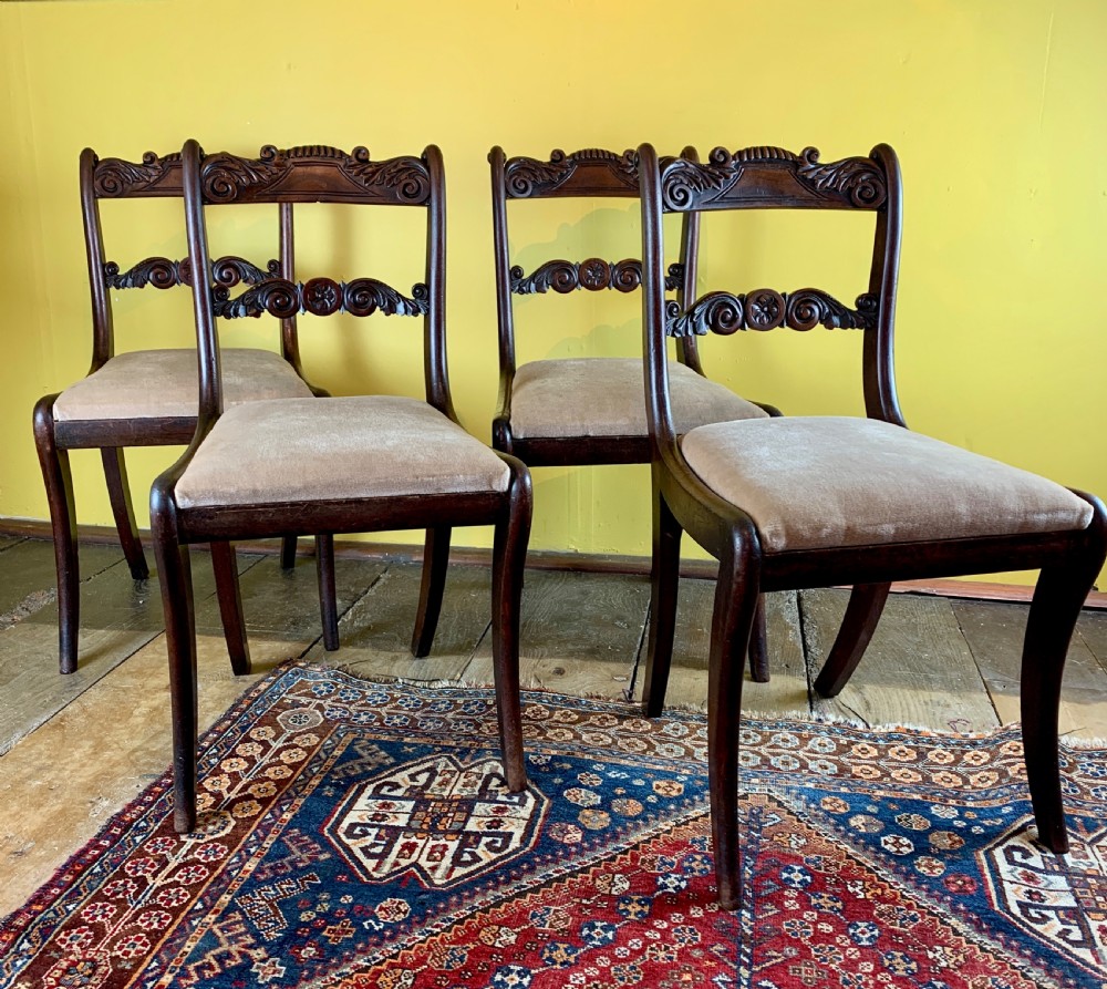 Set of Four Regency Mahogany Dining Chairs