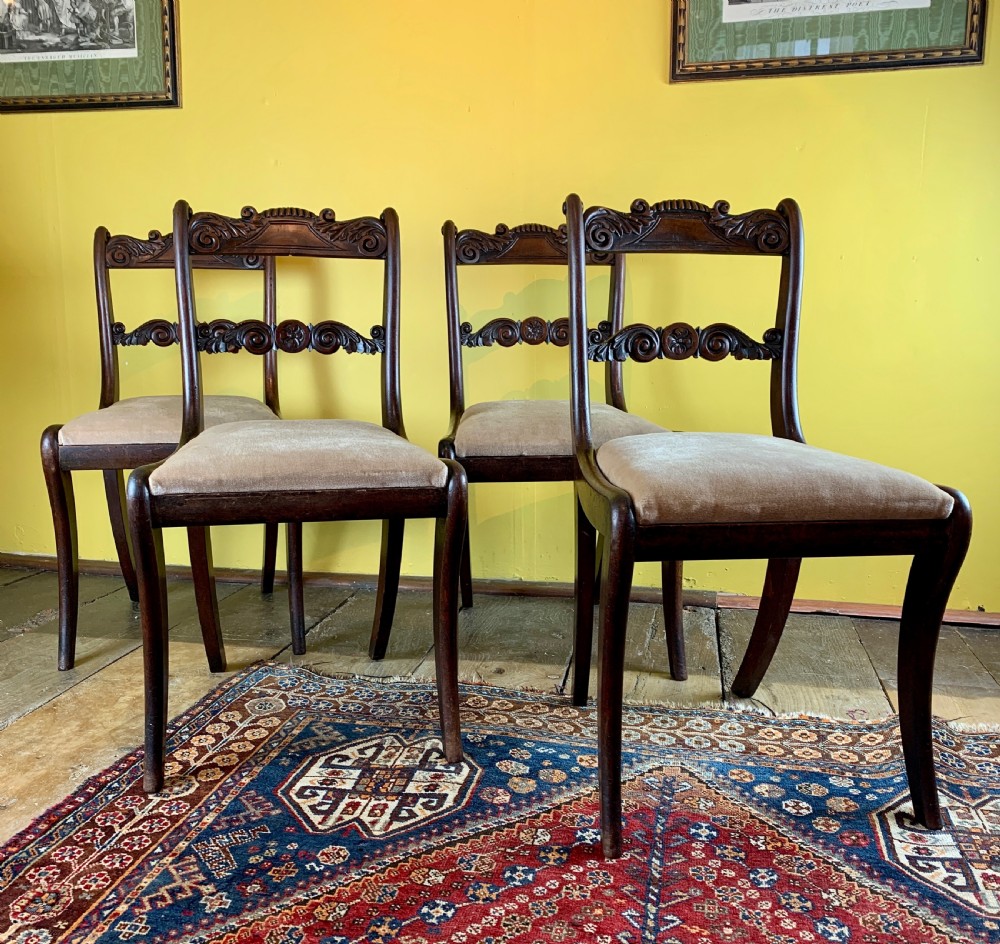 Set of Four Regency Mahogany Dining Chairs View II