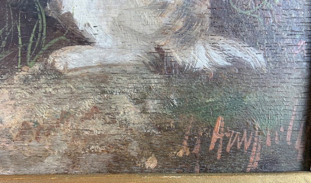 George Armfield, Terriers in a landscape, oil on panel, signed. View III