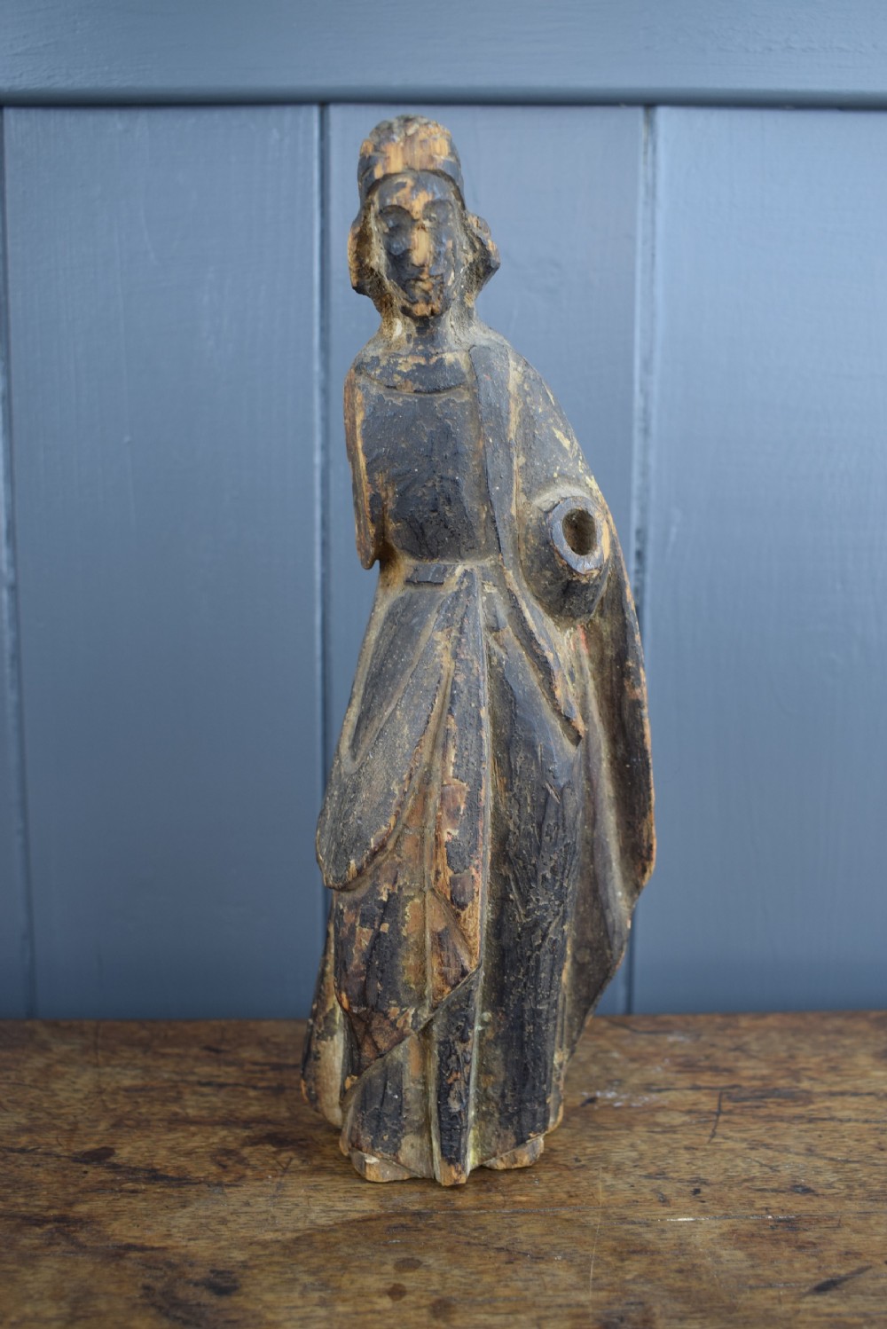 Spanish Colonial carved wood devotional figure of christ