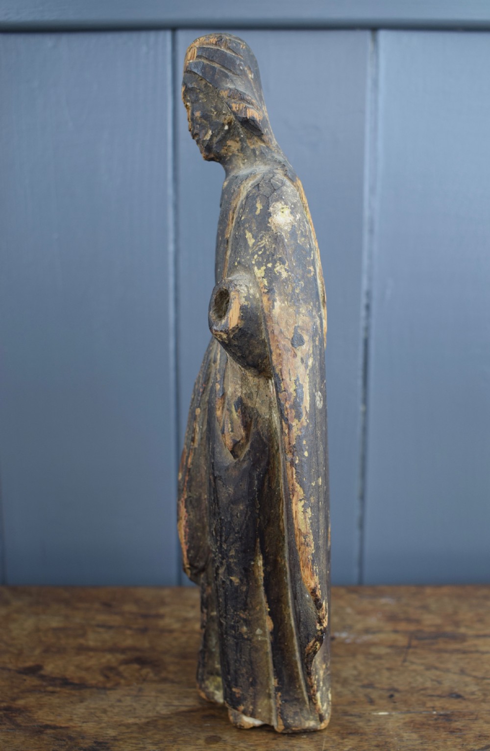 Spanish Colonial carved wood devotional figure of christ View V