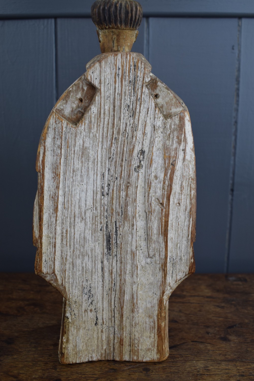 Spanish Colonial religious figural carving of a monk View IV