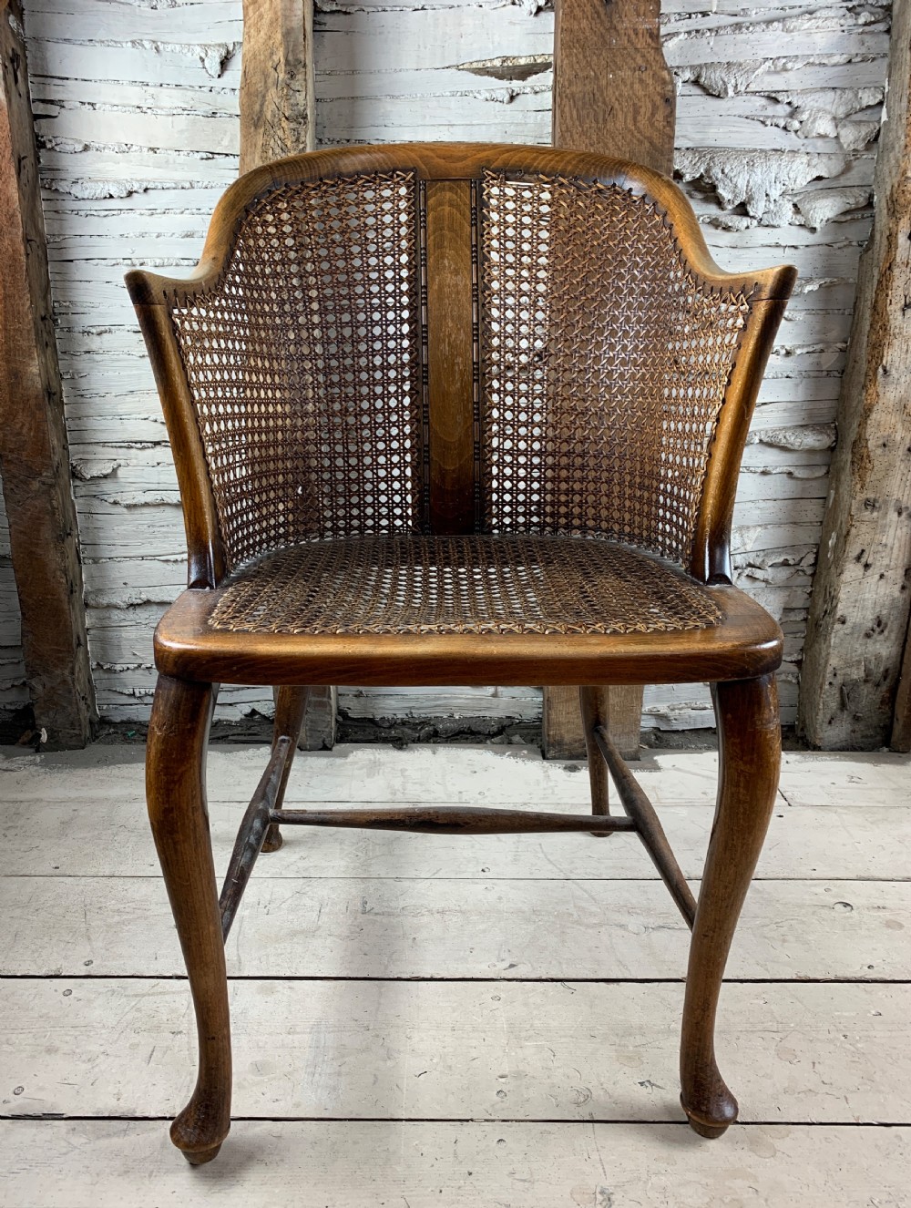 1920's Bergere cane tub back desk chair View III