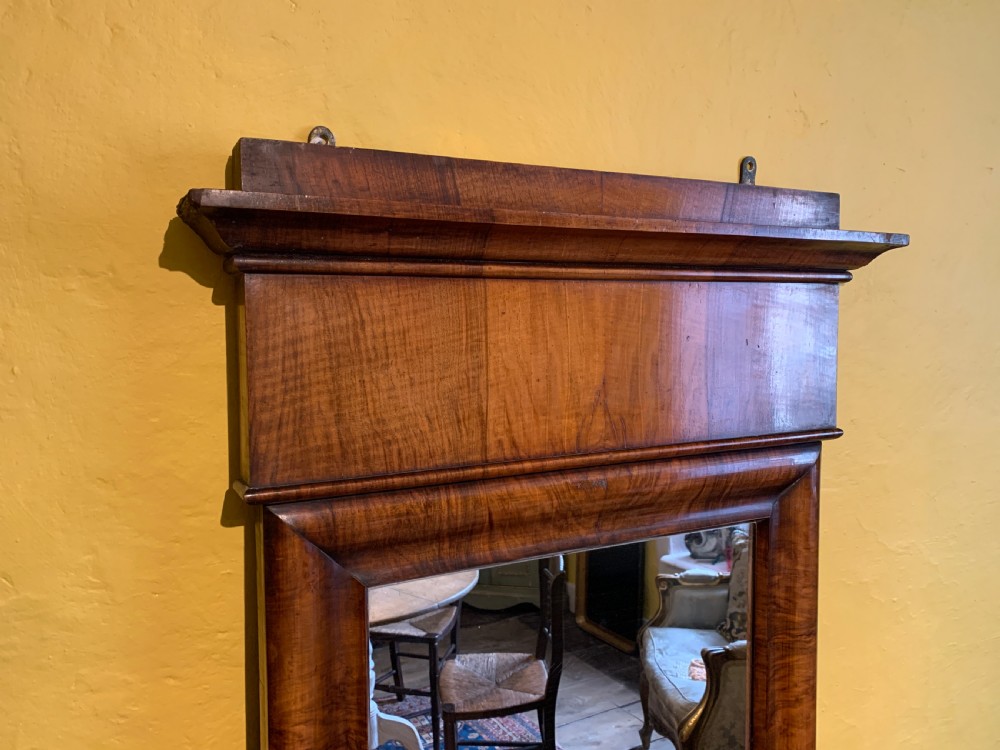 Antique Biedermeier full length mahogany wall mirror View III
