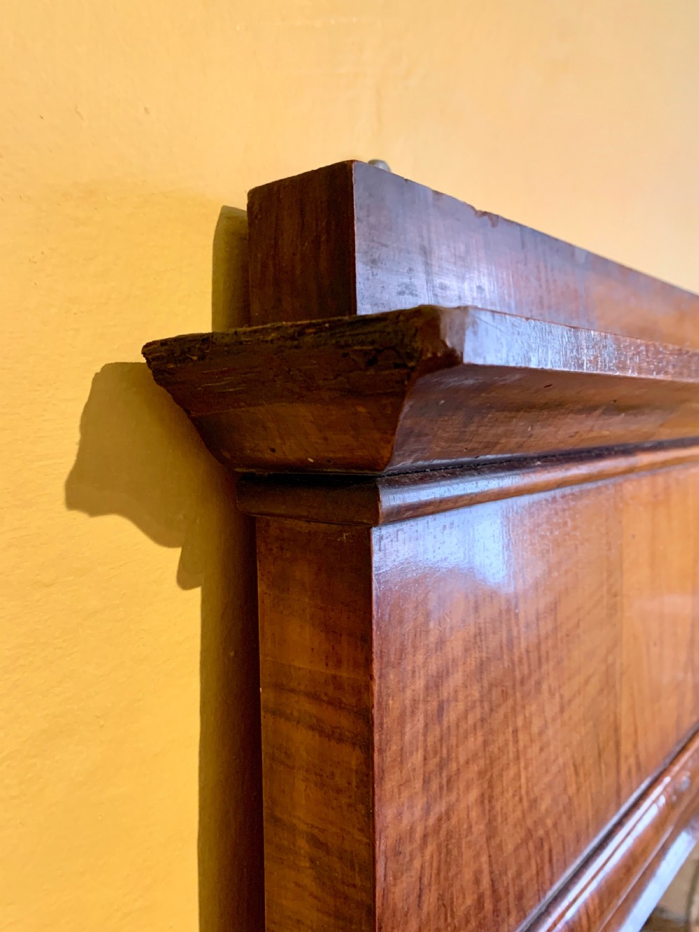 Antique Biedermeier full length mahogany wall mirror View V