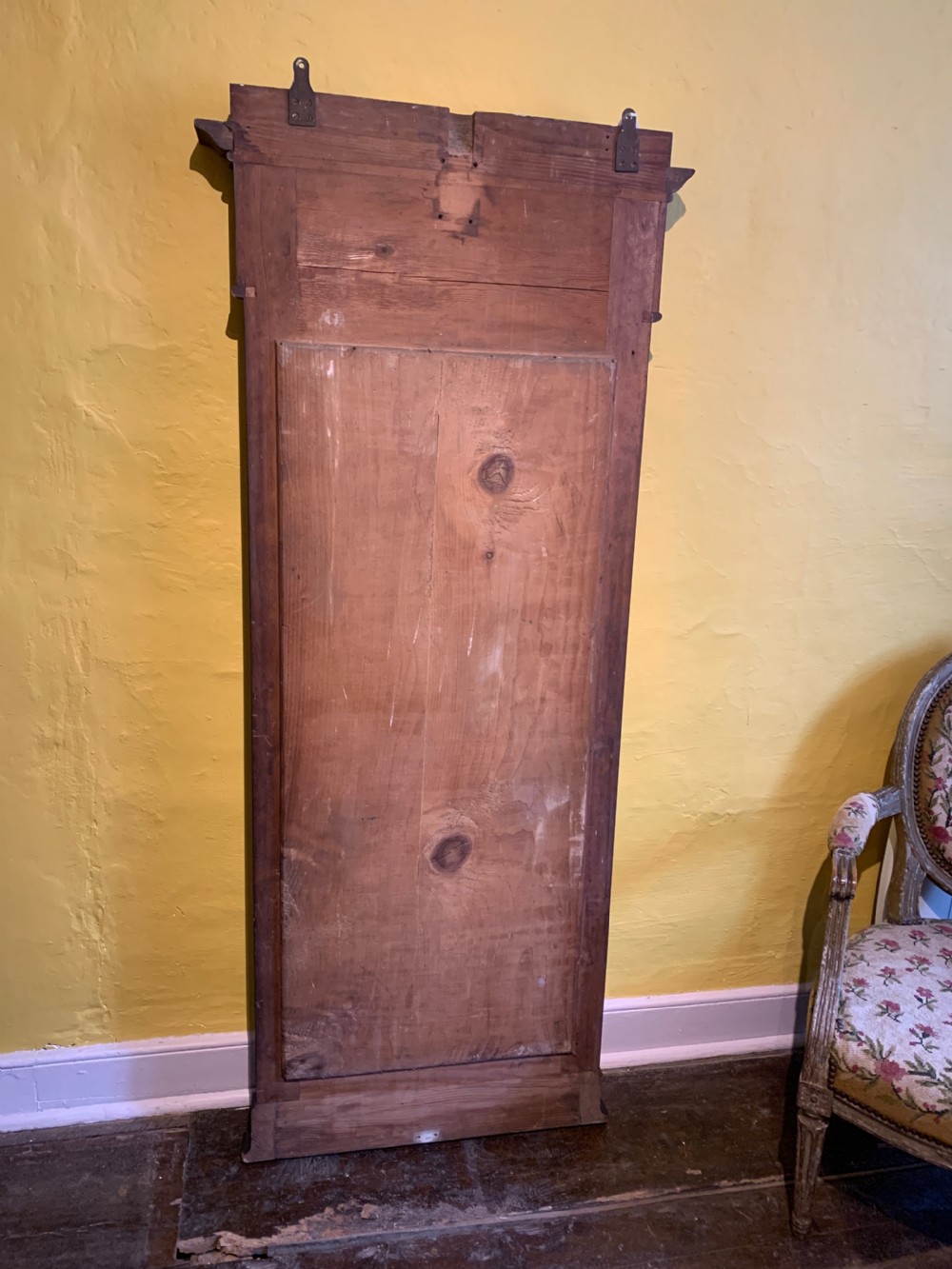 Antique Biedermeier full length mahogany wall mirror View VII