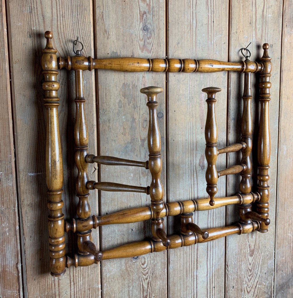 Antique French Faux Bamboo Folding Hat and Coat Stand