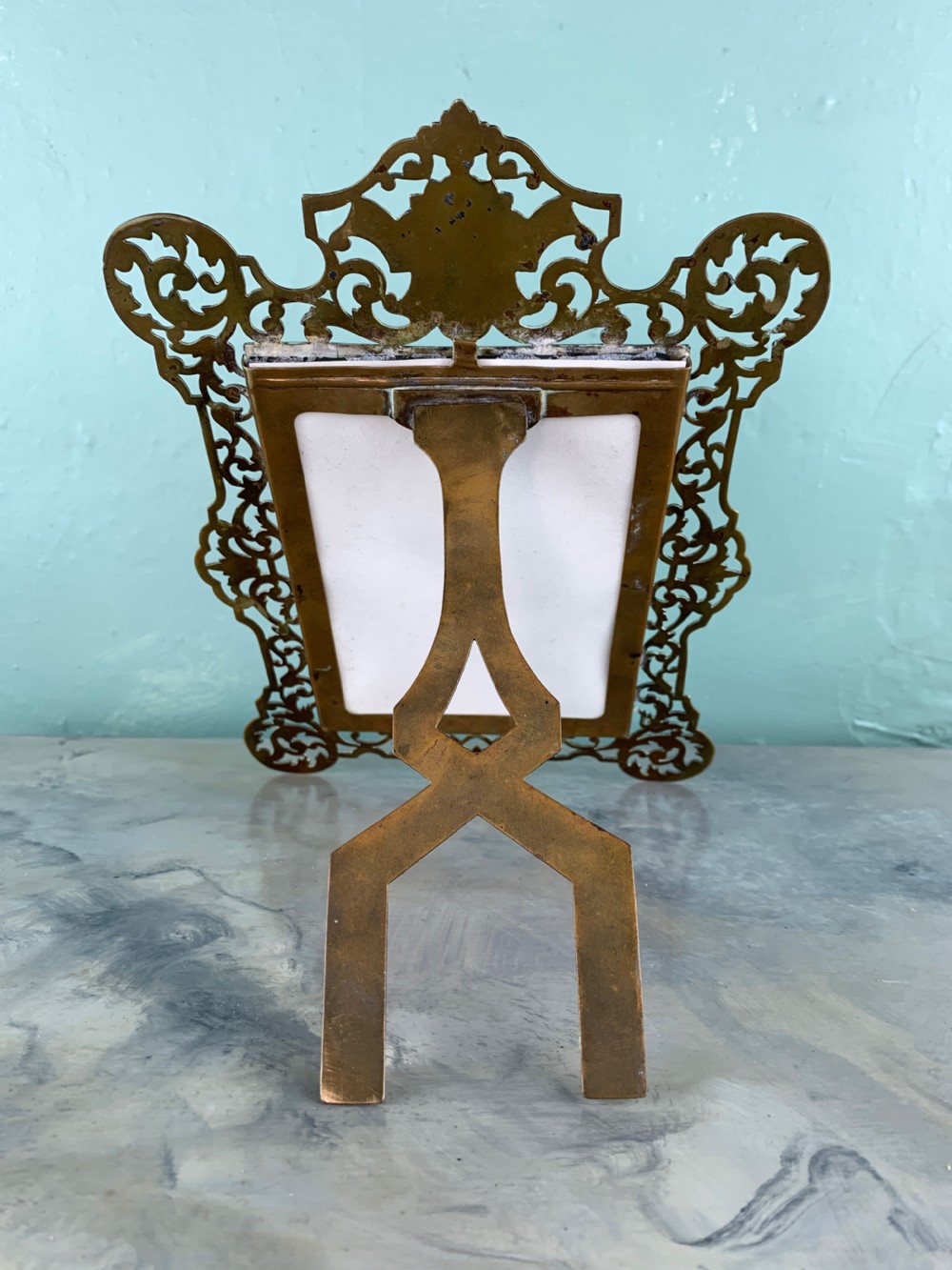 Victorian Pierced Brass Easel Back Photograph Frame View III