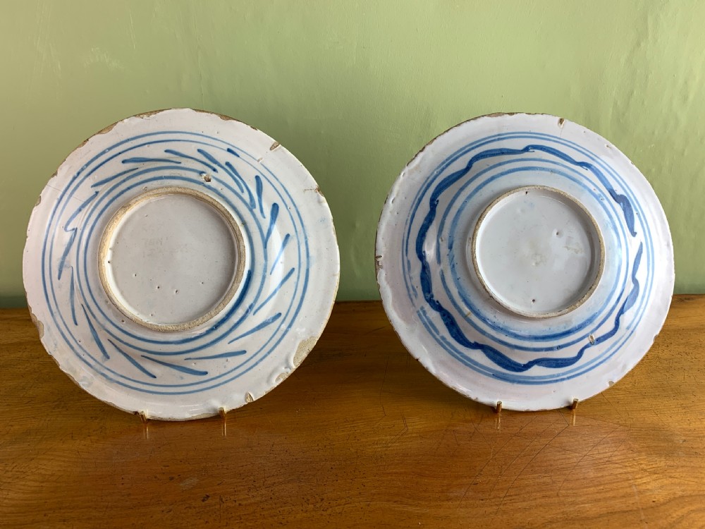 A pair of Delft Blue & White Tin glaze plates, mid 18th century View IV