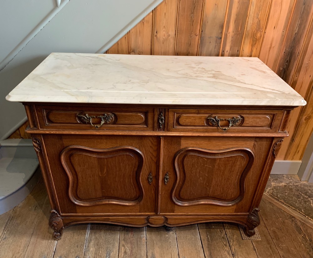 French oak side cupboard Dresser with Carrara marble top View IV