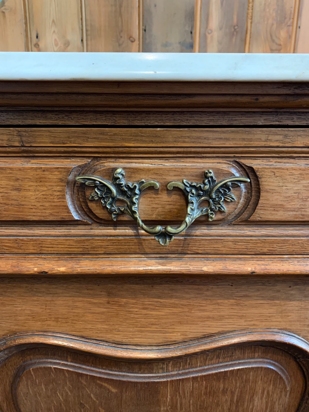 French oak side cupboard Dresser with Carrara marble top View V