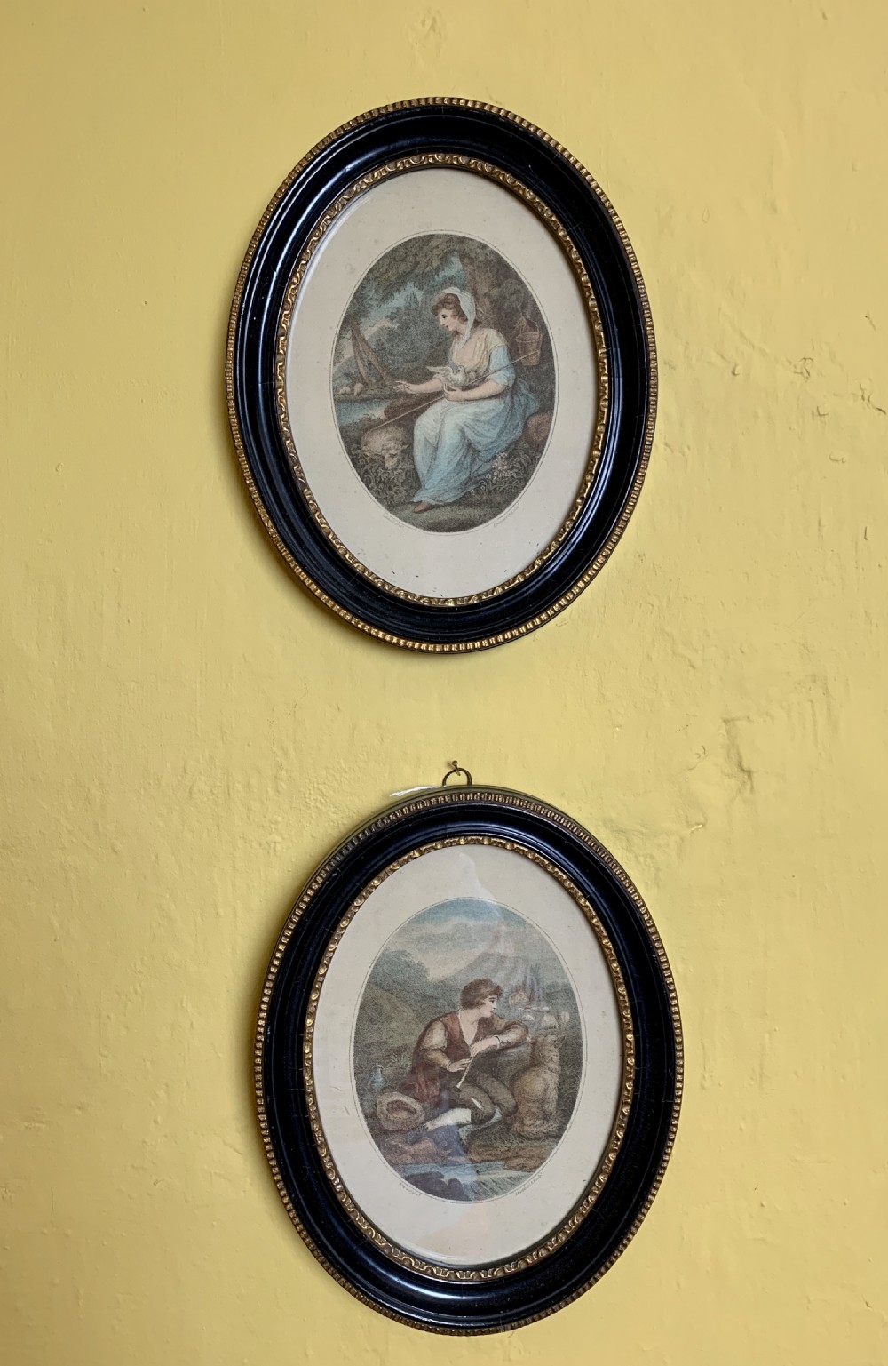 Pair of Bartolozzi Stipple Engravings of a Shepherdess and Shepherd after J H Benwell