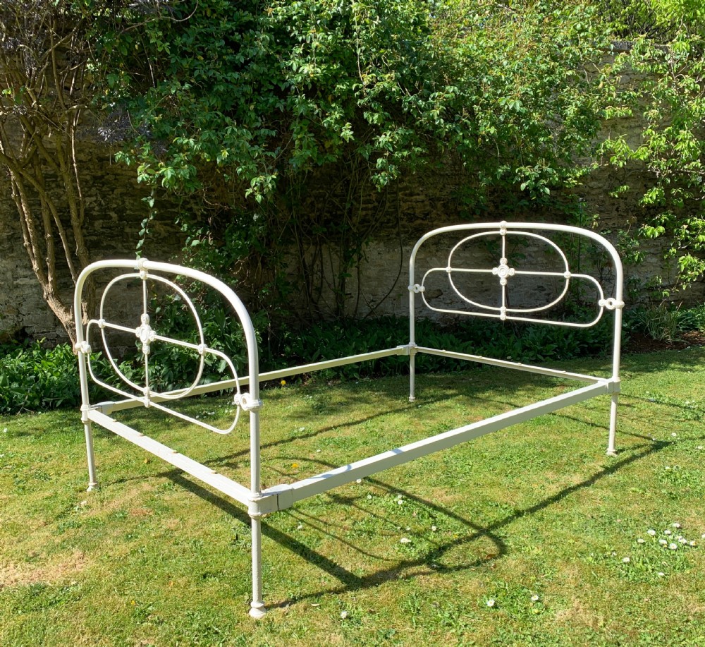 Antique French painted cast iron bed