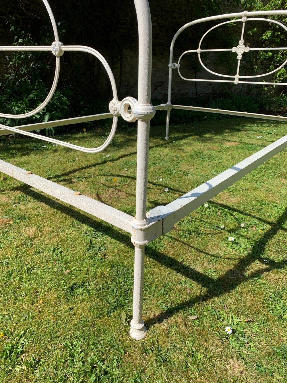 Antique French painted cast iron bed View VI