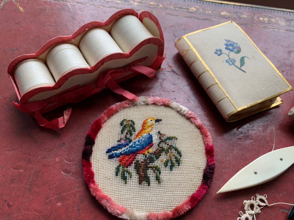Collection of Antique Needlework Lace Making Accessories View III