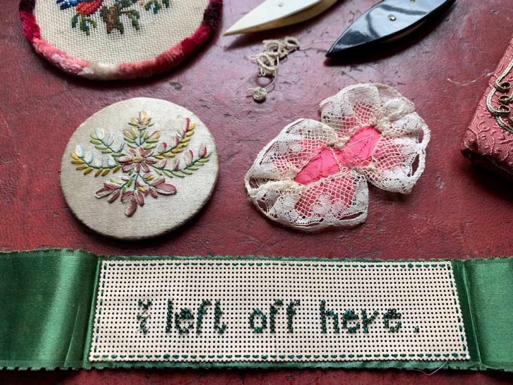 Collection of Antique Needlework Lace Making Accessories View IV