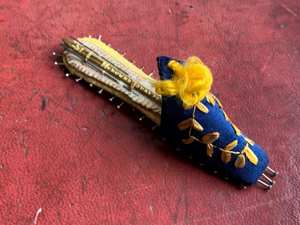 Queen Victoria coronation commemorative bodkin & pin holder
