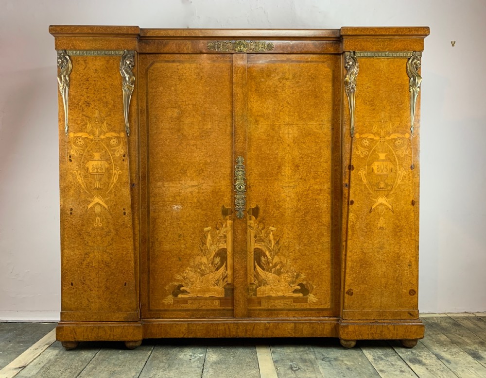 Victor Epeaux Paris, exhibition quality ormolu mounted marquetry thuya wood armoire View II