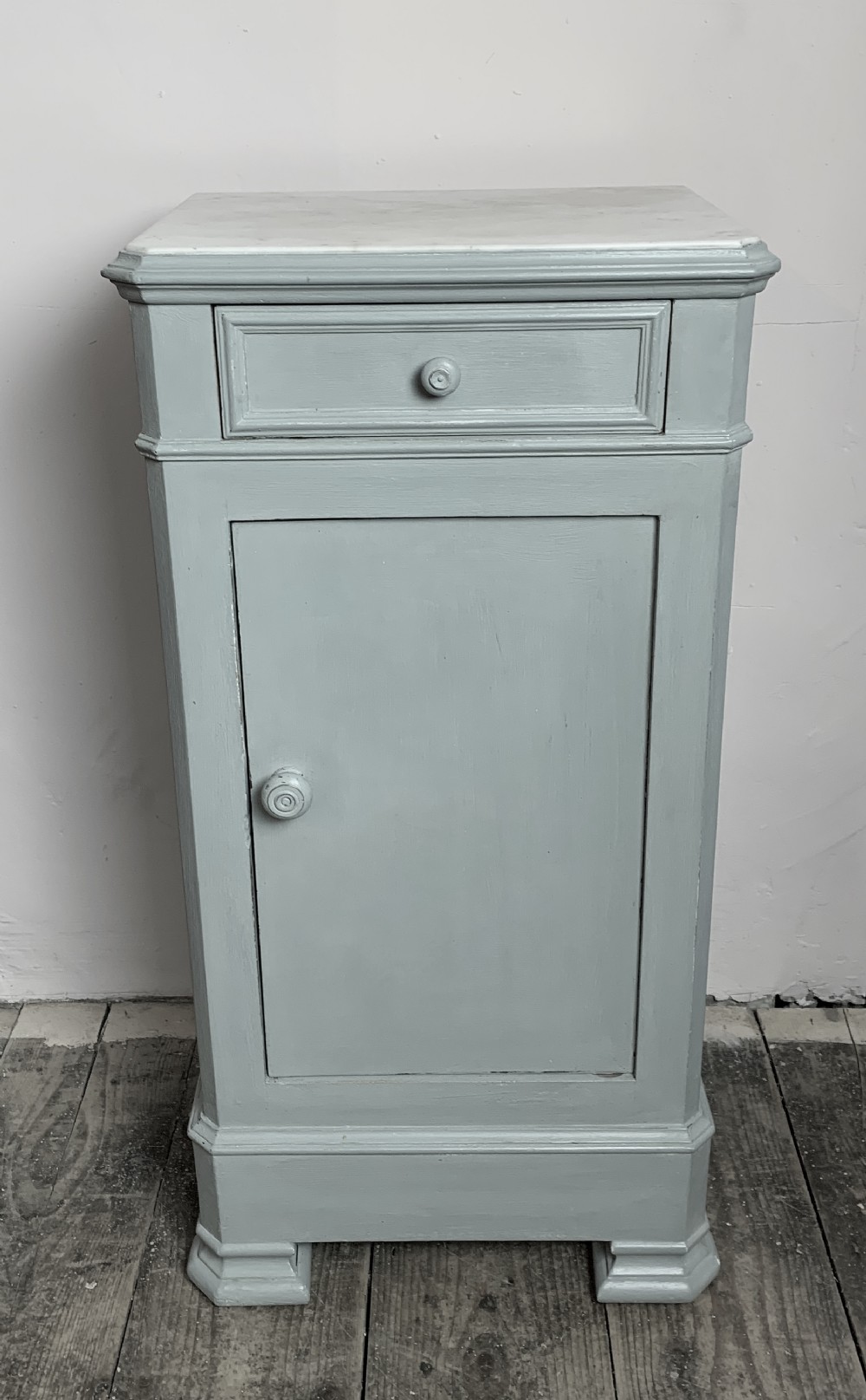 Antique French marble top bedside cupboard
