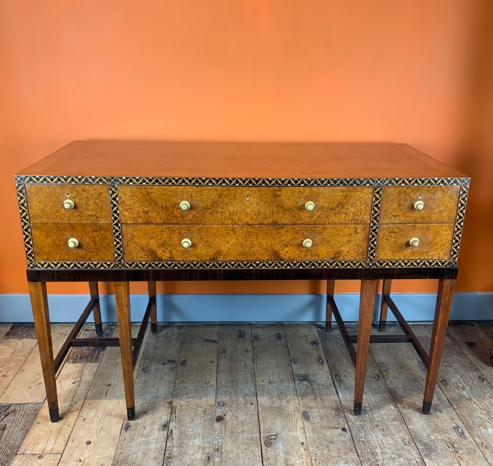 Bath Cabinet Makers Art Deco inlaid burl amboyna sideboard / console View II