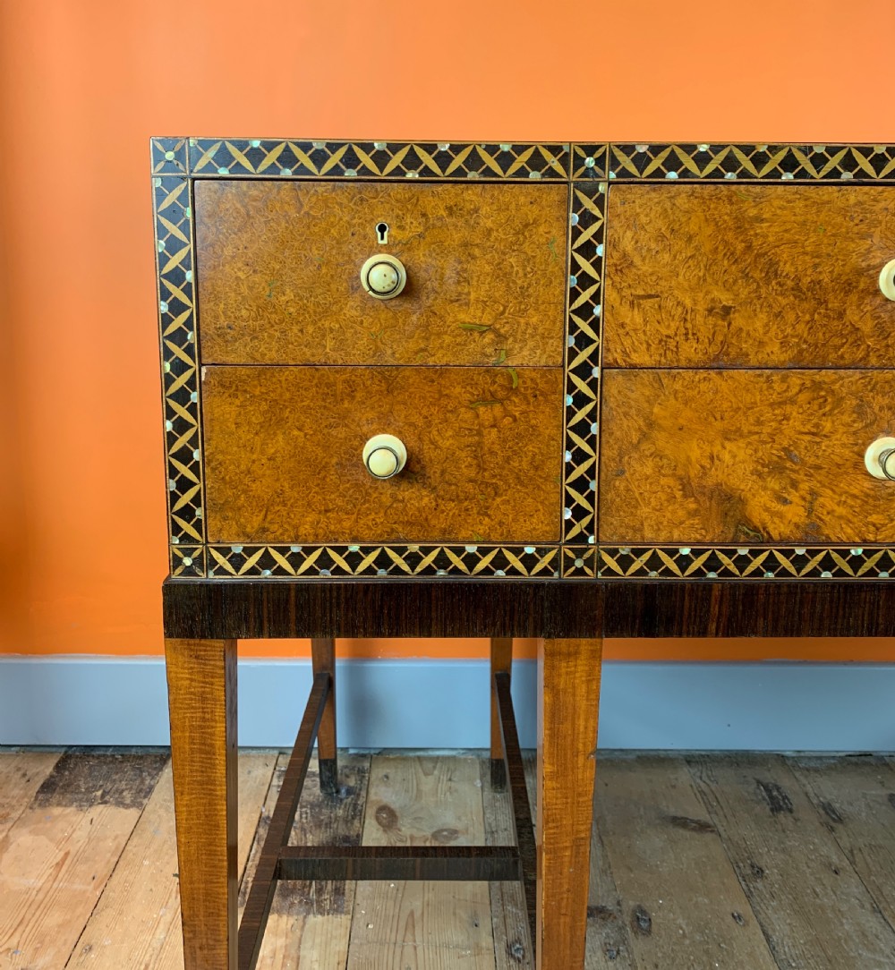Bath Cabinet Makers Art Deco inlaid burl amboyna sideboard / console View VII