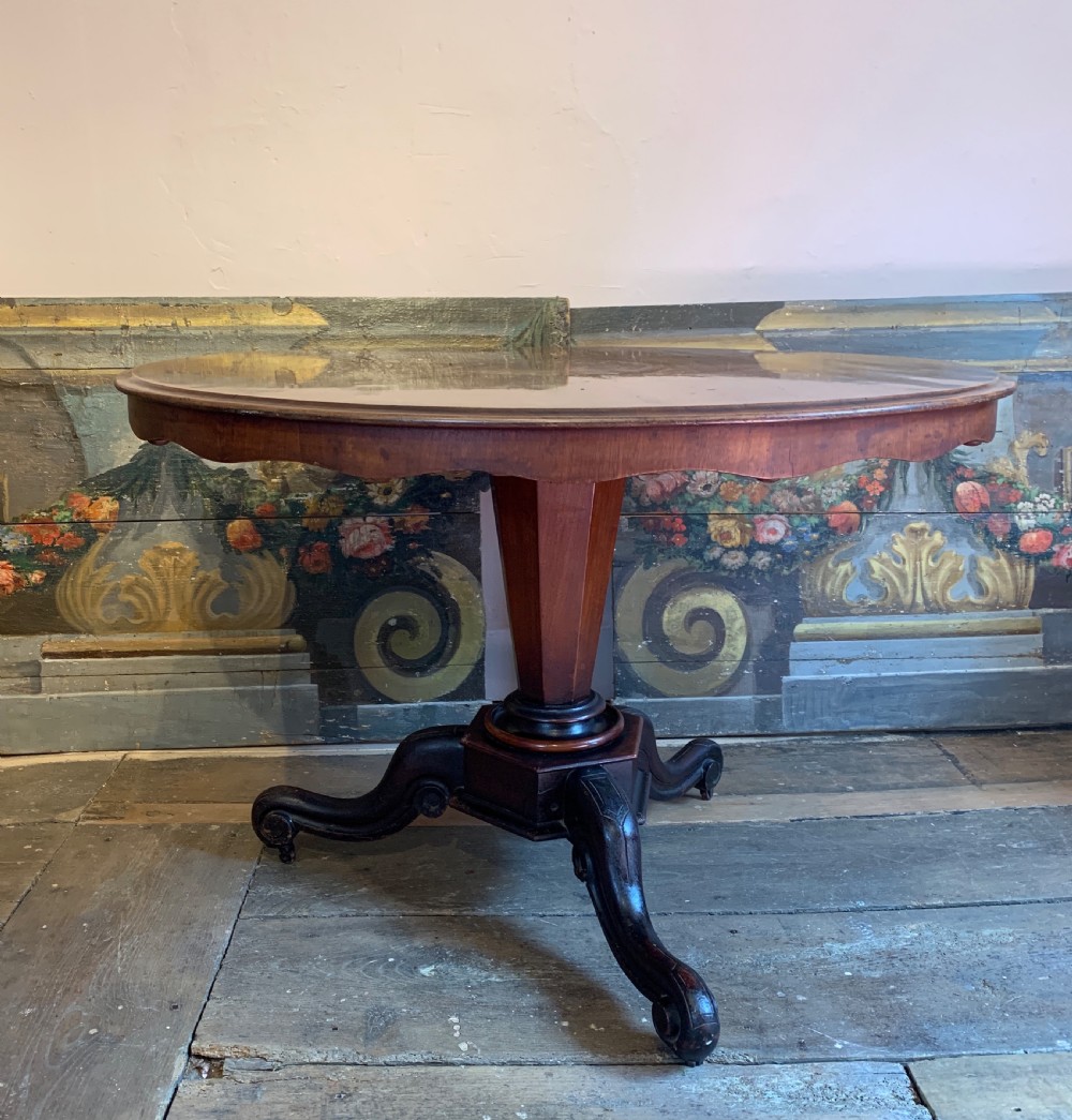 Antique Victorian mahogany tip top breakfast dining table View II