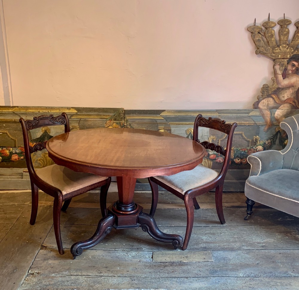 Antique Victorian mahogany tip top breakfast dining table View IV