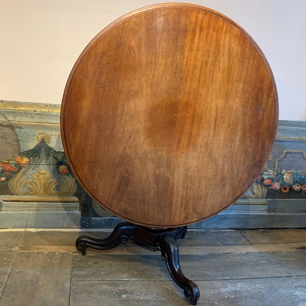 Antique Victorian mahogany tip top breakfast dining table View V