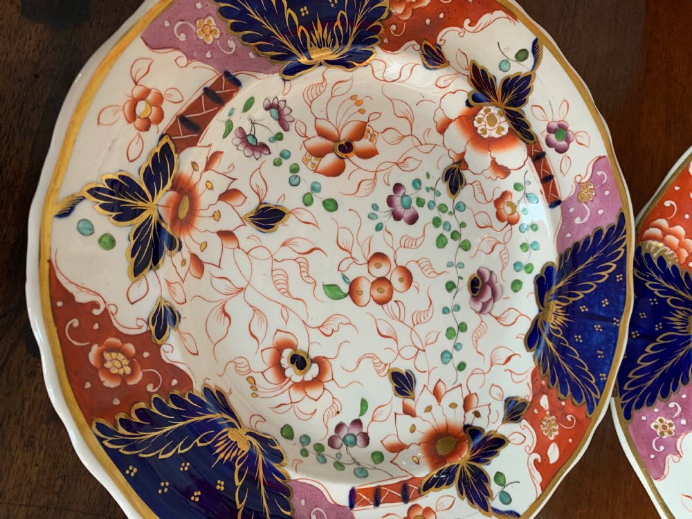 Set of Six Regency Davenport Ironstone Imari pattern dinner plates View V