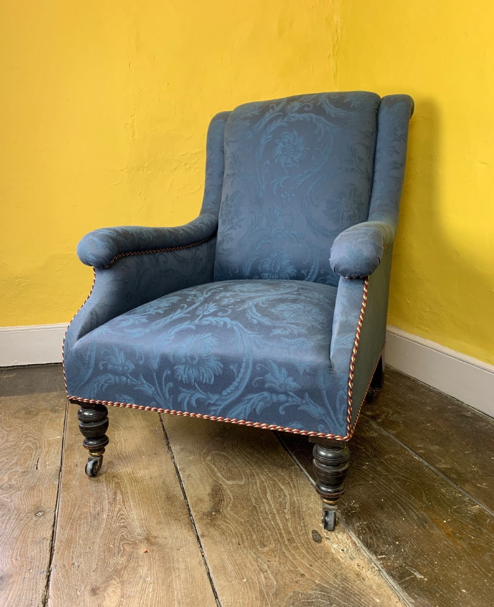 Antique Victorian Library Armchair View II