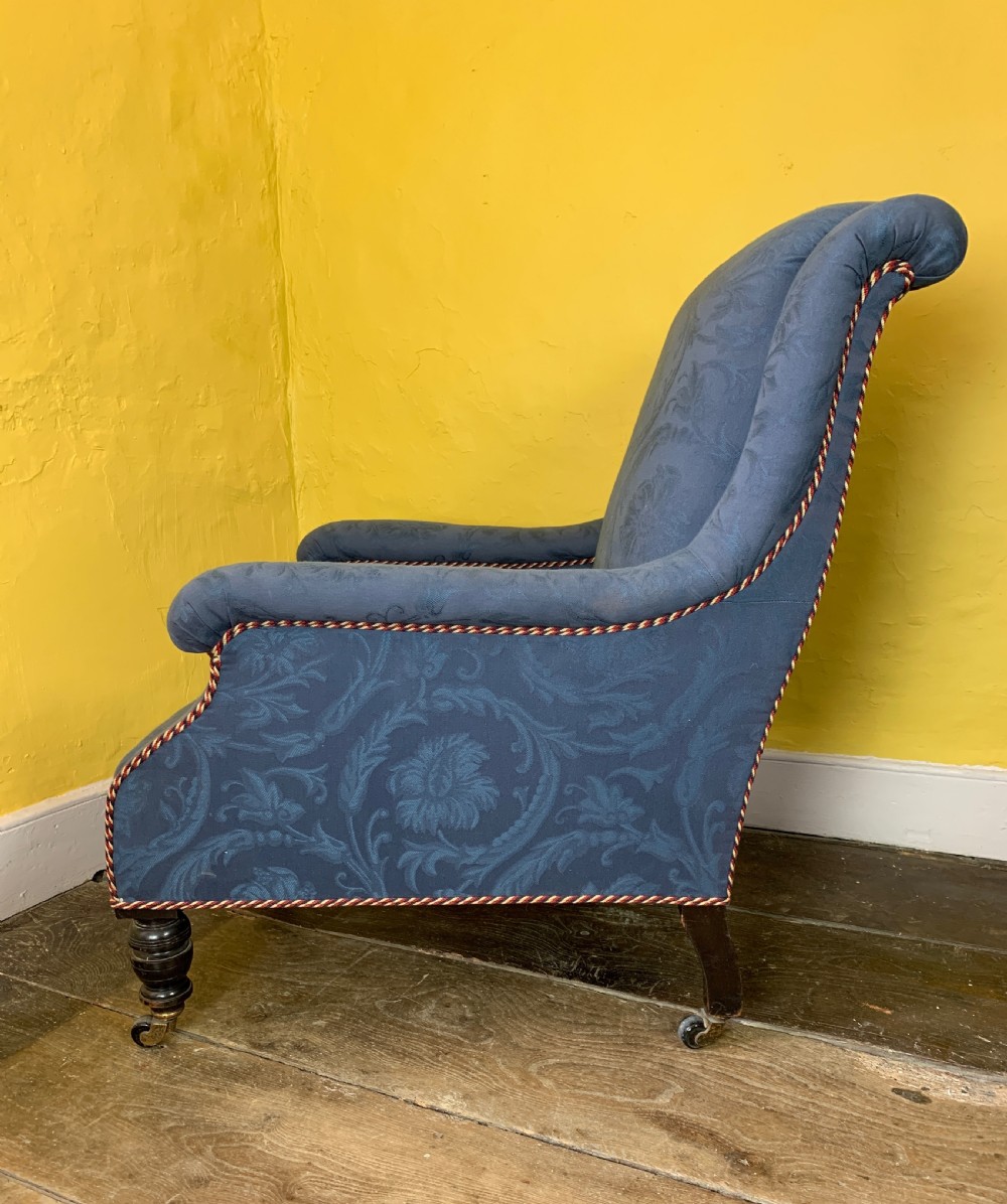 Antique Victorian Library Armchair View V