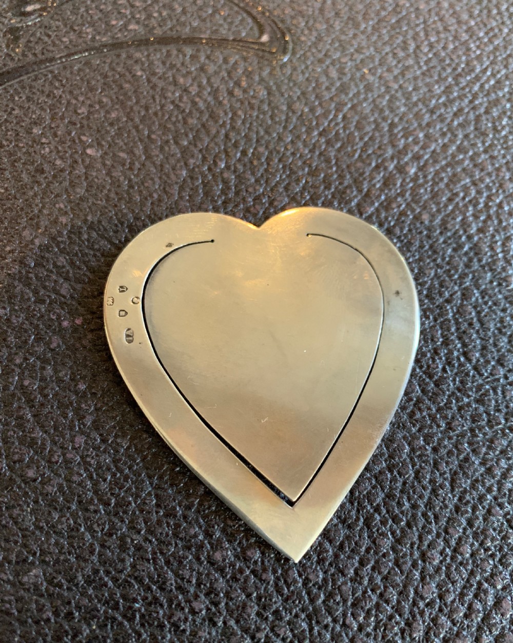 Silver novelty heart shaped bookmark George Angell London 1886 