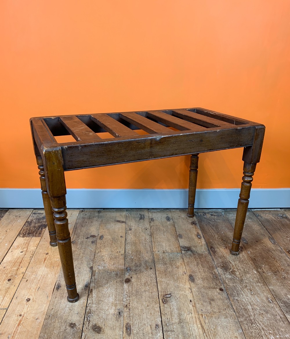 Edwardian stained beech luggage rack of Country House proportions View IV
