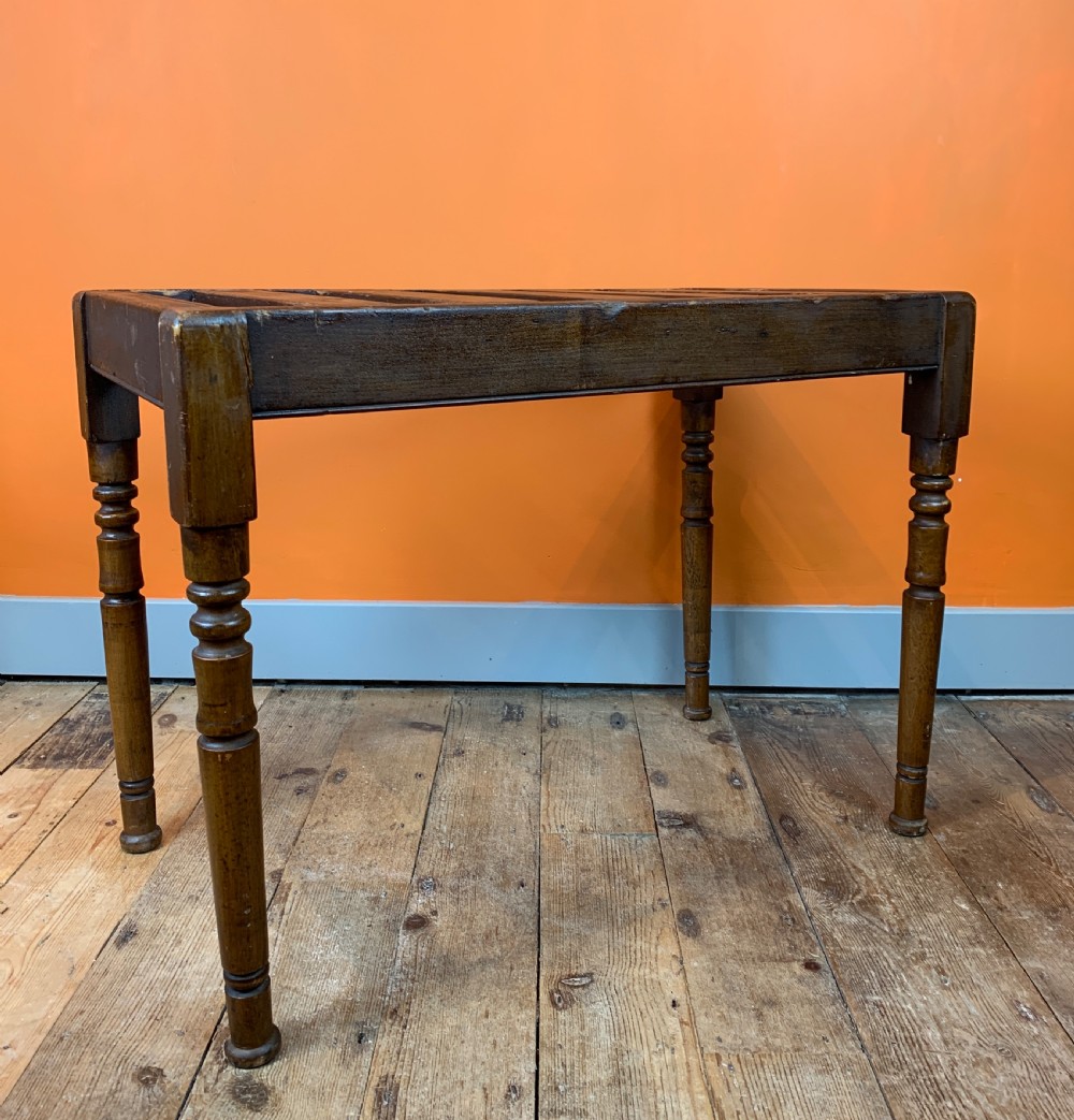 Edwardian stained beech luggage rack of Country House proportions View V
