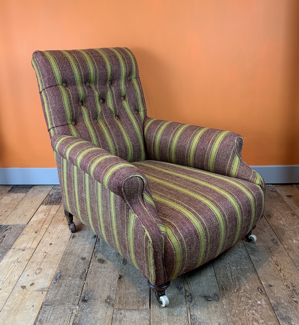 Large Victorian Howard style armchair by Cornelius V Smith View II