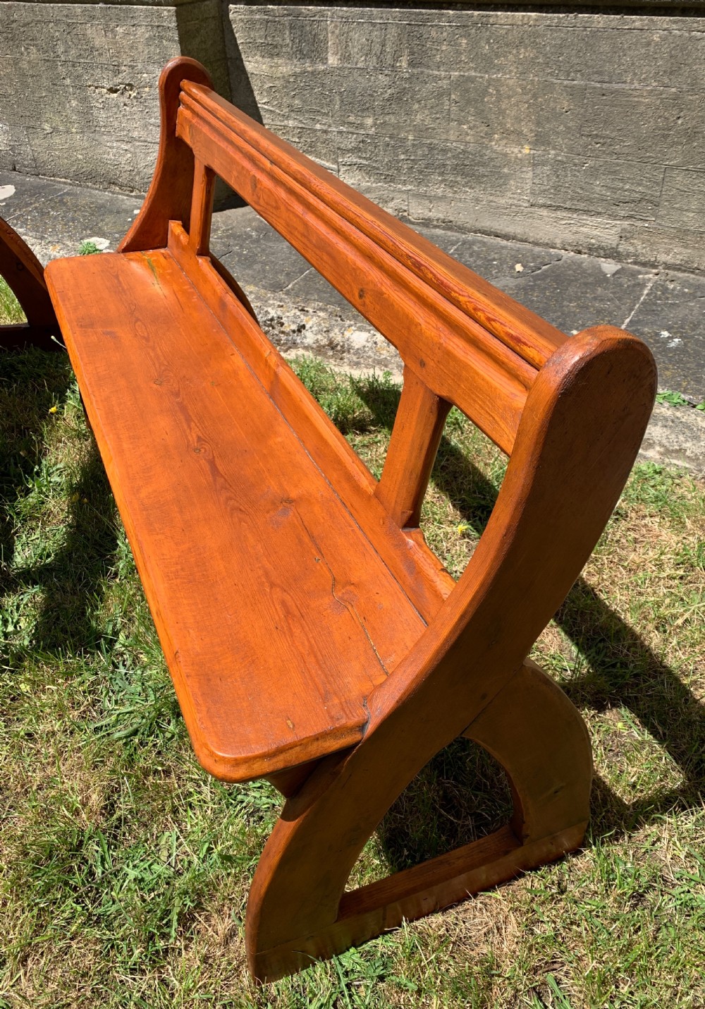 Pair of Victorian Pine Church Pews View IV