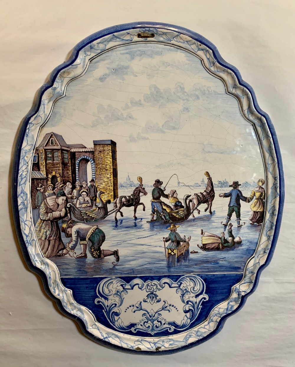 Large Pair of Royal Tichelaar Makkum polychrome wall plaques