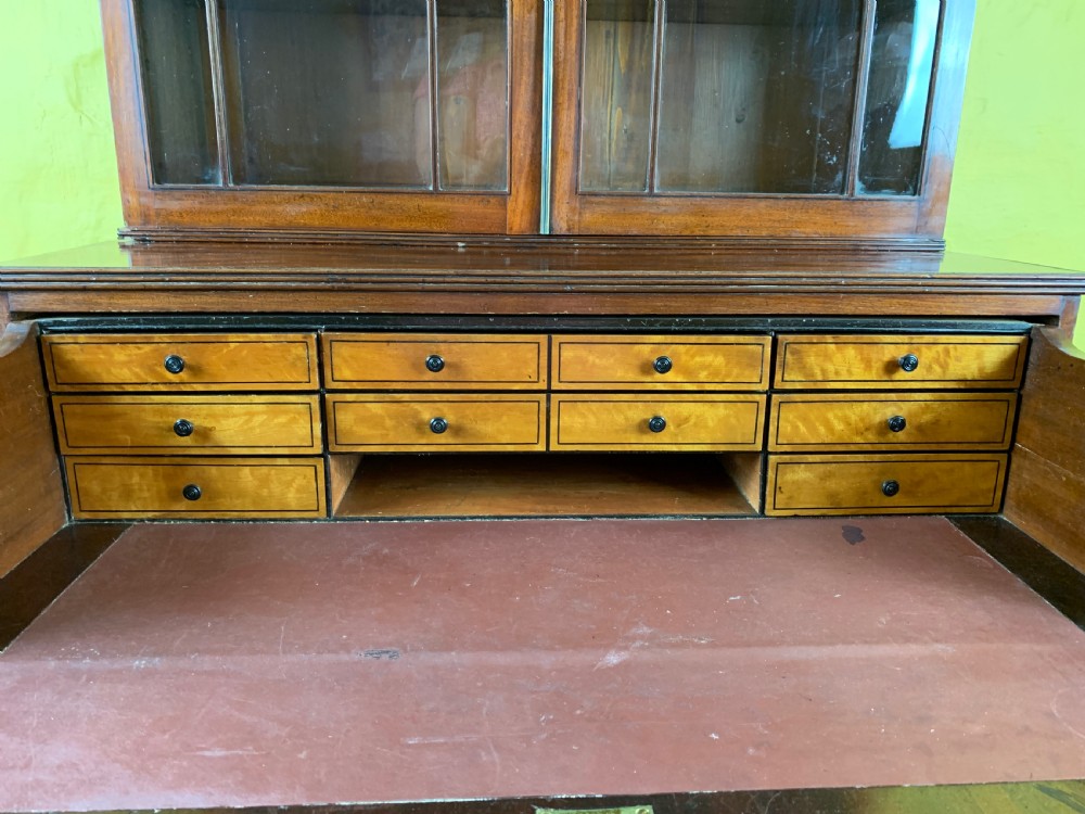 Regency mahogany secrétaire bookcase with line inlay View III