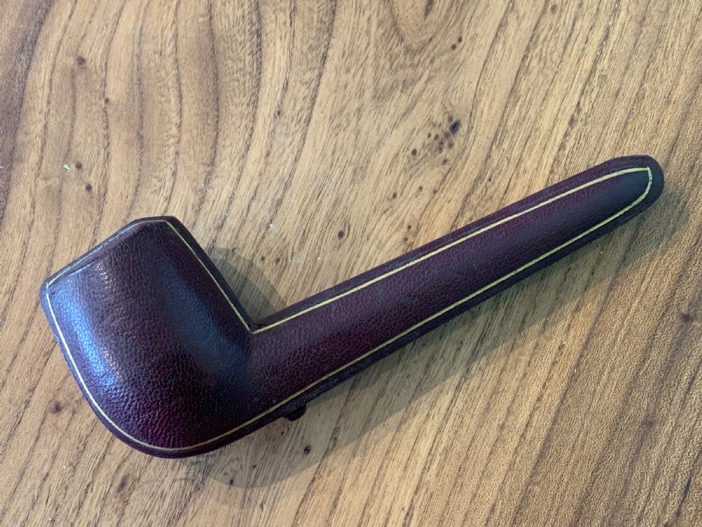 Silver mounted briar and amber pipe by Samuel Morden in original Morocco leather case View VII