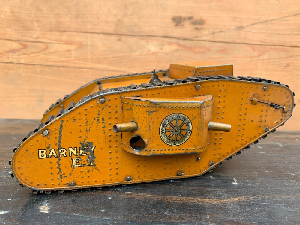 A rare Whitanco Barney E1 WWI tinplate clockwork tank by Whitely Tansley & Co View VII