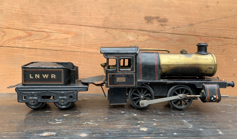 Bing O gauge live steam spirit fired 0-4-0 LNWR 2663 locomotive and tender