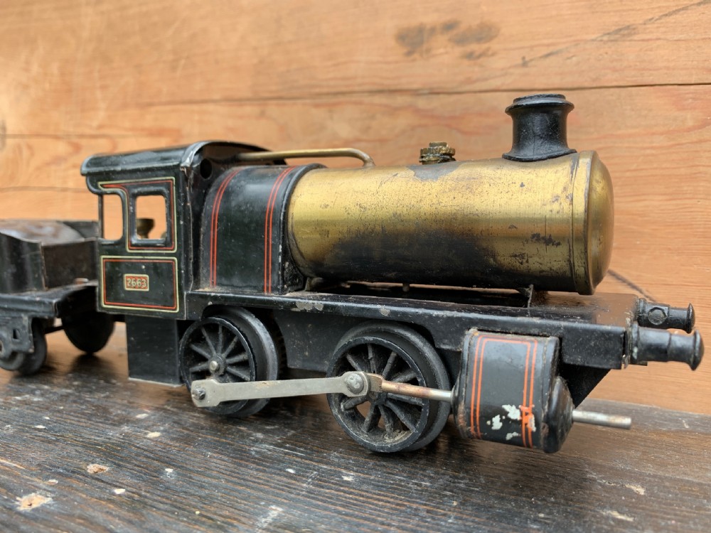 Bing O gauge live steam spirit fired 0-4-0 LNWR 2663 locomotive and tender View II
