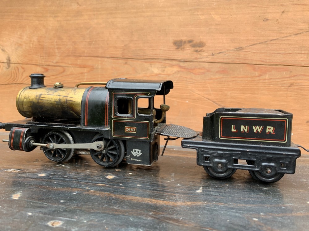Bing O gauge live steam spirit fired 0-4-0 LNWR 2663 locomotive and tender View V