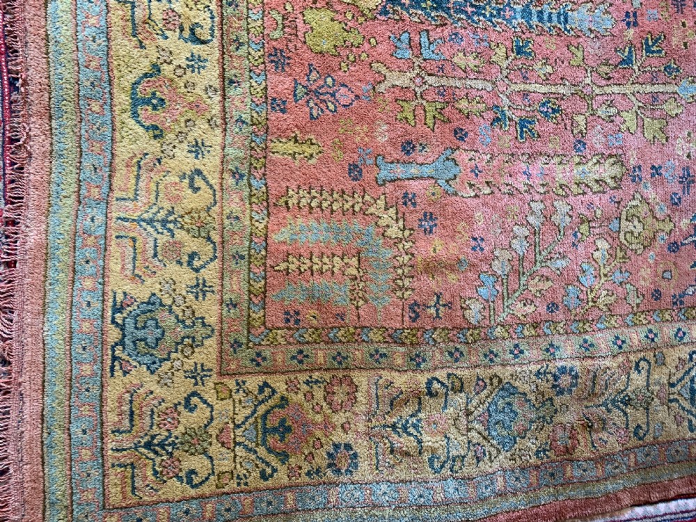 Large Antique Ushak Willow Tree Carpet View V